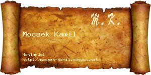 Mocsek Kamil névjegykártya